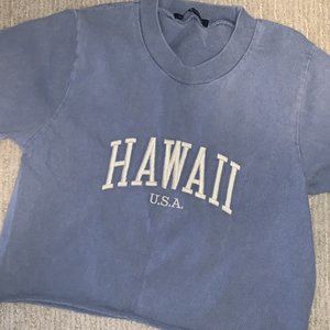 Brandy Melville Hawaii Embroidered Crop T